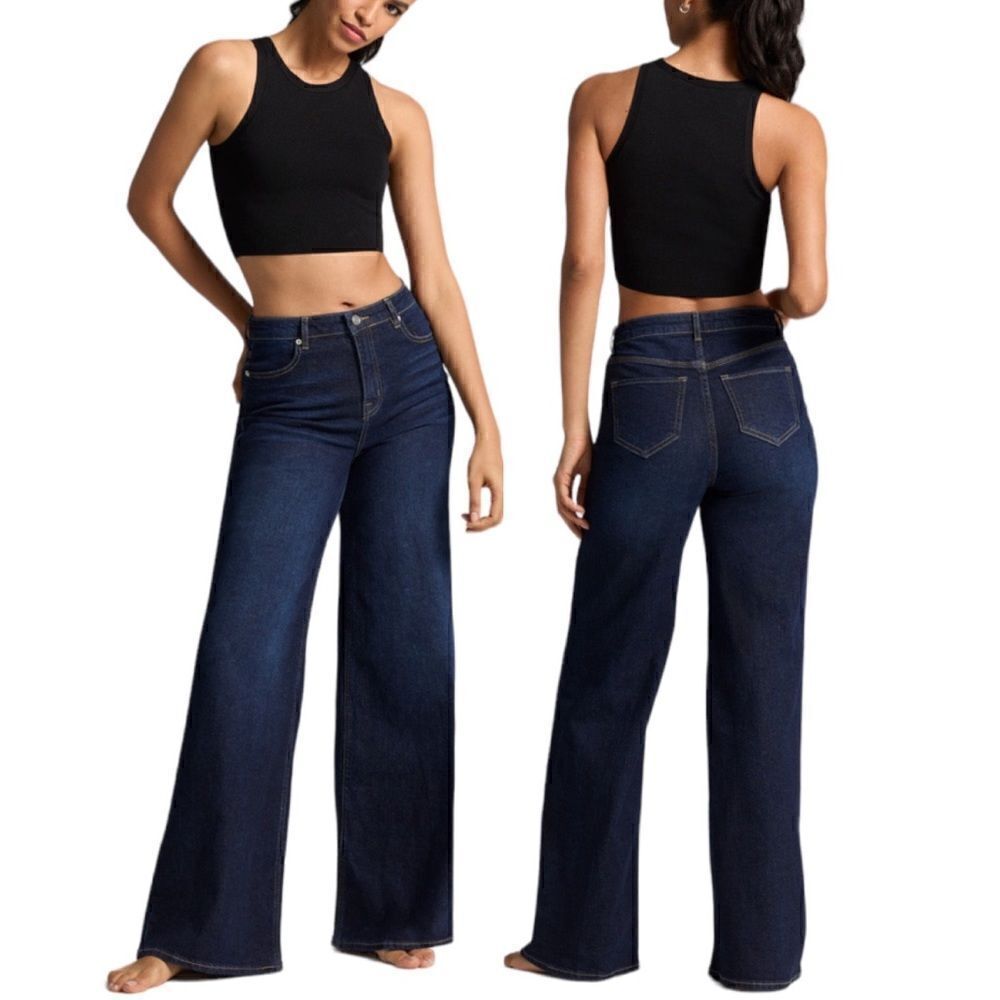 Gabrielle Union High Rise Wide Leg Jeans in Ronnie Wash in the Size 10